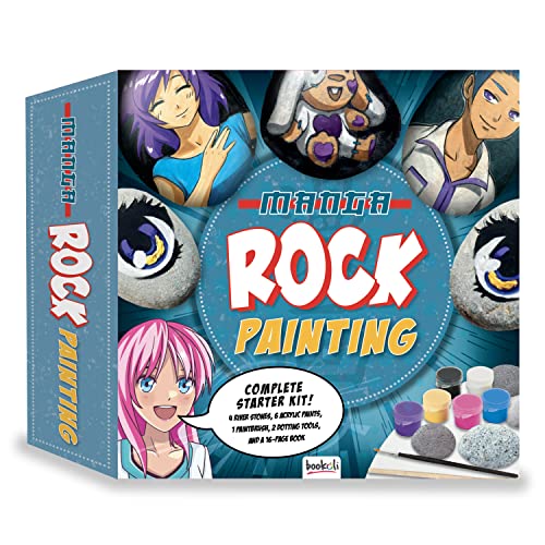 Kit de arte rupestre manga para adultos | Artes creativas y manualidades | Kits de proyectos de arte para adultos | Juegos de pintura rupestre | Aprende a pintar rocas | Regalos de anime