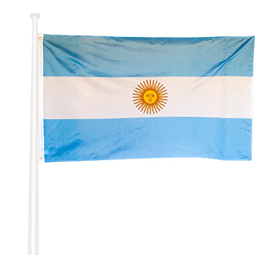 KliKil Bandera Argentina 90x150cm - Tela exterior resistente a la intemperie 150x90cm con 2 ojales metálicos. Argentina Bandera decoraciones de jardín