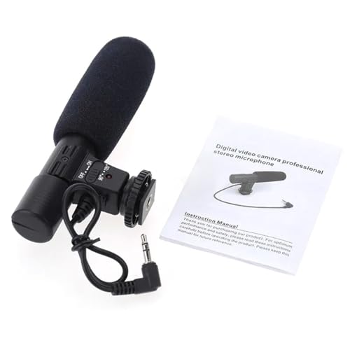 kmobruzy Micrófono estéreo externo universal 3.5mm para videocámaras cámara digital cámara DSLR accesorios micrófono equipo fotografía
