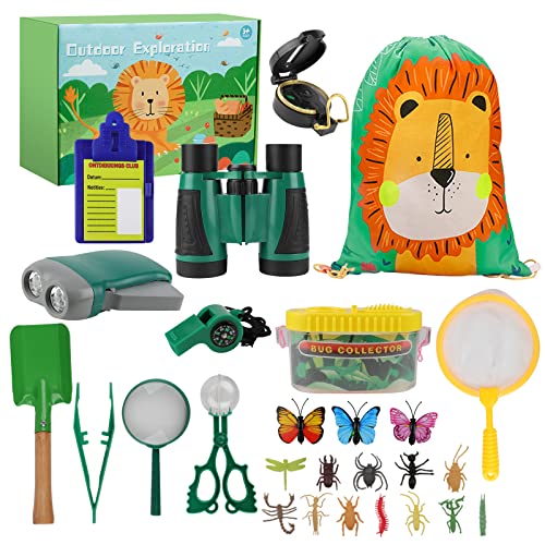 kramow Kit Explorador Niños, Juguetes Niños 4 años, Aventura Juguete 27PCS, Prismaticos Niños, Juguetes Insectos, Al Aire Libre Juguete Educativo para Niños Niñas 4 5 6 7 8 años