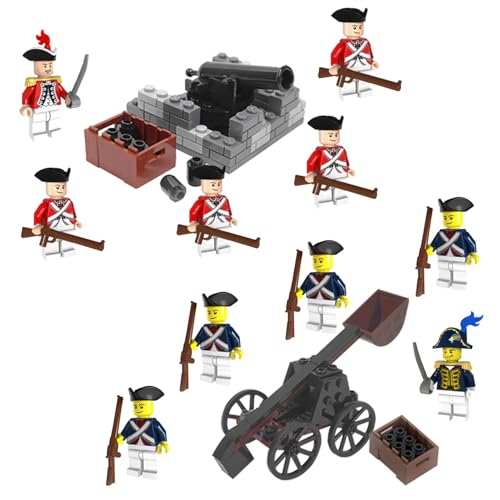 LAANCOO 12 Piezas de la Guerra revolucionaria Mini Soldados Figura, los Soldados de Guerra establecieron Juguetes de Guerra Civil de Escritorio Coleccionable con Accesorios de Armas