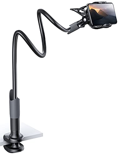 Lamicall Soporte Móvil con Cuello de Cisne - Soporte Teléfono e Smartphones con Brazo Flexible para iPhone 15 14 13 12 11 Pro MAX, Plus, Mini XS XR X 8 7, Samsung, Huawei, Otras Smartphones - Negro