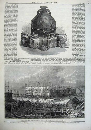 Las Antigüedades Romanas 1867 de la Estación de Bombeo de los Molinos de la Abadía Se Elevan [Cocina y el Hogar]