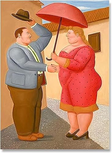 LATAFA Póster de Fernando Botero, buenos días, arte de pared, impresiones de Fernando Botero y pintura en lienzo, imágenes de Fernando Botero para decoración del hogar, 50x70cmx1 sin marco