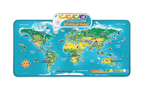 LeapFrog Mapa mundial de Touch & Learn | Mapa de aprendizaje educativo e interactivo para niños | Adecuado para niños y niñas mayores de 4 años | Exclusivo de Amazon
