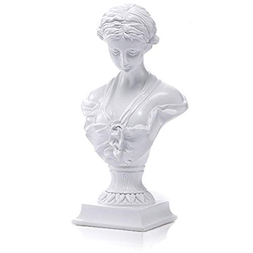 LEPENDOR 31cm Escultura Busto Estatua Griega Antigua Poliresina Mármol Pegado Venus de Milo Estatuas Sculpture - Blanco