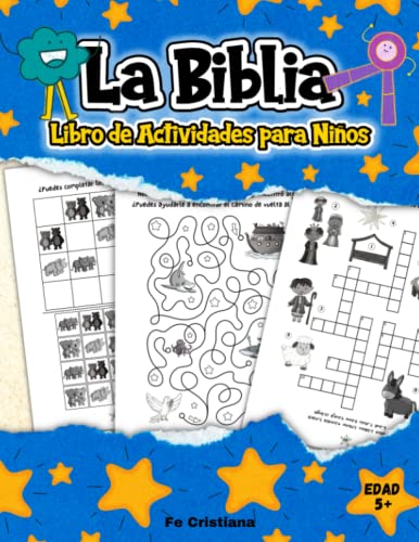 Libro de Actividades Bíblicas para Niños: Un Libro de Rompecabezas con Temática Bíblica para Niños Mayores de 5 Años, que Incluye Laberintos, ... Coloreado, Punto a Punto y Muchos más