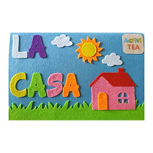 Libro de fieltro con las partes de la casa