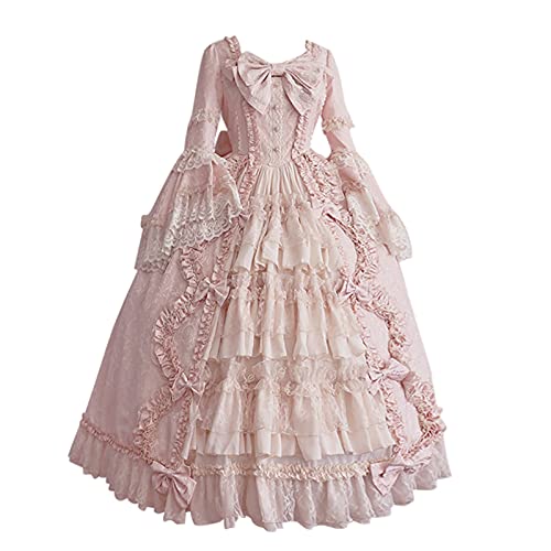 Liebeimmer Vestido de Lolita francesa para mujer, vestido de baile rococó victoriano del siglo XVIII, vestido de época histórica renacentista, vestido de corte de cosplay, envío 7 días, rosa, L