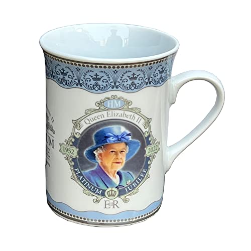 LILAJ - Taza conmemorativa con retrato de jubileo de platino de la reina Isabel