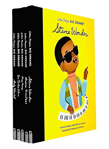 Little People Big Dreams Serie 12 Colección de libros, libro 56 a 60 (Stevie Wonder, Malala Yousafzai, Mary Anning, Hans Christian Andersen, Andy Warhol)