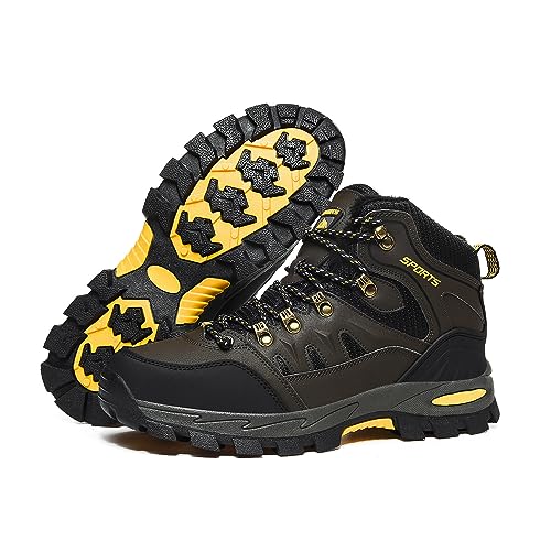 Littleplum Botas de Senderismo Hombre Mid Zapatillas Trekking Zapatos Senderismo Hombres Impermeable Calzado montaña (Verde,45EU)