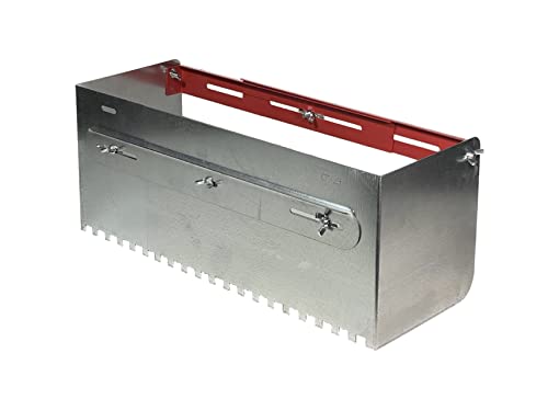 Llana dentada Extensible Regulable - Deslizador de mortero Cajon Plana Peine Caja paleta para Colocación de Baldosas azulejos losas Espátula Dentada extensible con Mango tirador acero galvanizado