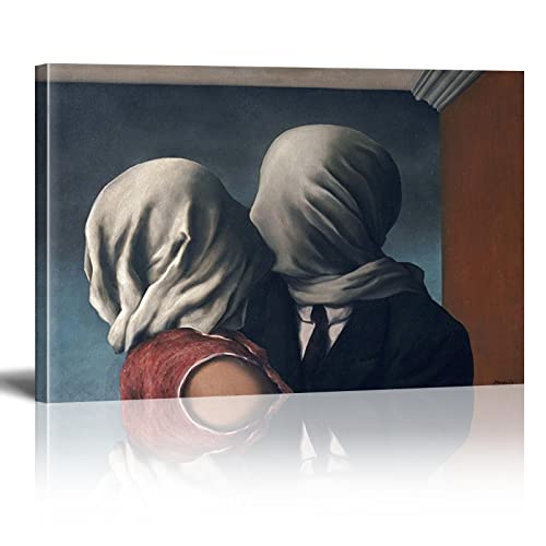 Los amantes de Rene Magritte Pinturas en lienzo Reproducciones Surrealismo Pósteres e impresiones artísticos Amantes Imágenes artísticas Decoración 40x62cm (15.7x24.4in) Con marco