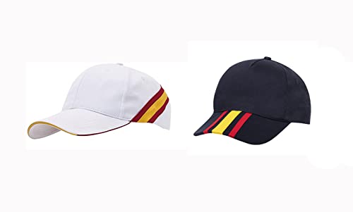 Los Eventos de la Tata. Pack de 2 Gorra de la Bandera de España - Gorras de Hombre España - Gorras España Hombre