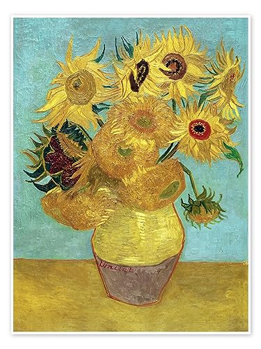 Los girasoles pósters para la pared de Vincent van Gogh Cuadros decoración para cualquier habitación 30 x 40 cm Amarillo Impresionismo Láminas decorativas