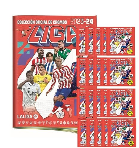 Lote ALBUM + 20 sobres (5 promocionales y 15 normales) LIGA ESTE 2023 2024 160 cromos