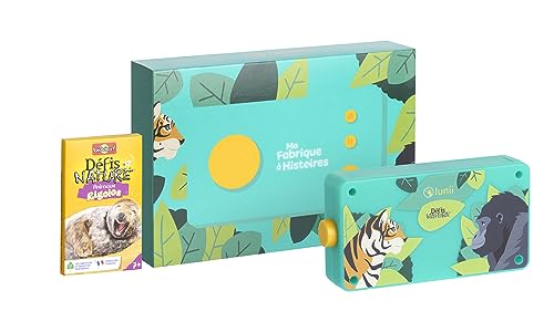 Lunii Ma Fabrique à Histoires - Modelo 3 - Edición limitada Retos Nature Bioviva - Cuentadora interactiva para niños - Caja de historias fabricada en Francia - Nuevo modelo - Juego incluido