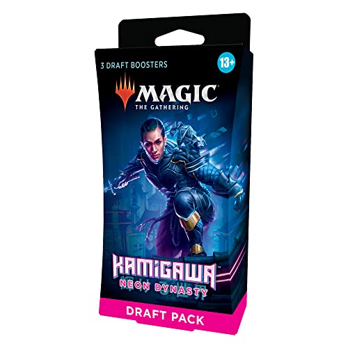 Magic The Gathering Conjunto de 3 Sobres de Draft de Kamigawa: Dinastía de Neón, (Versión en Inglés)