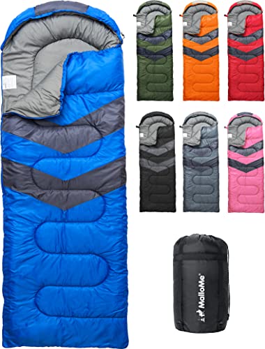 MalloMe Saco De Dormir Adulto Ultraligero Compacto y Impermeable - Saco De Dormir Niños - Saco De Dormir Invierno - Saco Dormir Infantil Montaña Ligeros - Sleeping Bag para Camping y Senderismo