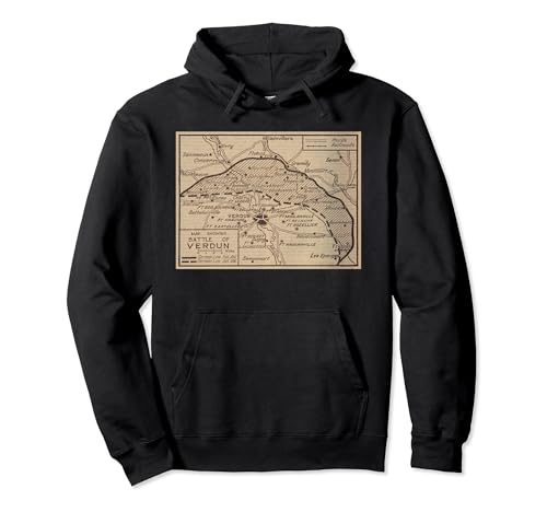 Mapa de la Antigua Batalla de Verdún (1924) Sudadera con Capucha