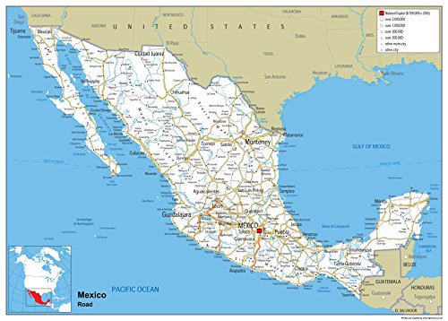 Mapa de México – Tamaño A0-84,1 x 118,9 cm – Papel laminado