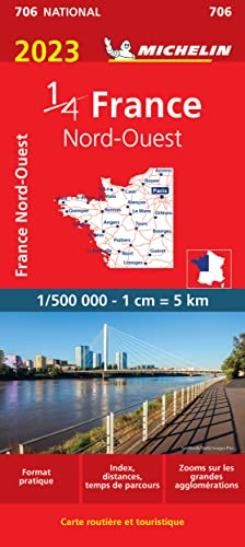 Mapa National France Nord-ouest (11706): Straßen- und Tourismuskarte 1:500.000 (Mapas National)