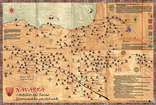 Mapa "Navarra. Castillos del Reino - Erresumako gazteluak" (Ganbara)