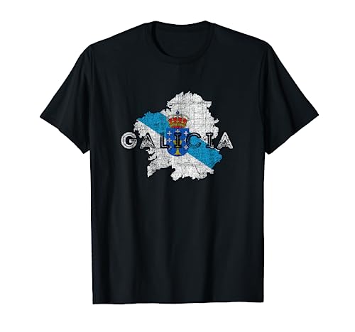 Mapa y Bandera de Galicia - Recuerdo de Galicia Camiseta
