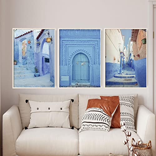 Marruecos Decoración Fotografía Viajes Pósteres e impresiones Ciudad Arquitectura islámica Arte Impresión Lienzo Pintura Home Deco15.7 "x 23.6" (40x60cm) x3 Sin marco