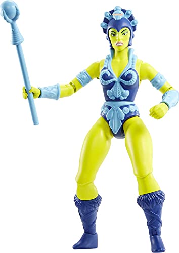 Masters of the Universe Origins Evil Lyn, Figura de acción para niños y niñas +6 años (Mattel GNN90)