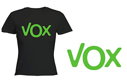 MERCHANDMANIA Camiseta Negra Mujer Logo Partido VOX Tshirt