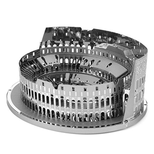 Metal Earth Puzzle 3D Coliseo Romano Roma. Rompecabezas De Metal De Arquitectura. Maquetas Para Construir Para Adultos Nivel Desafiante De 9.6 X 8 X 3.81 Cm