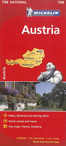 Michelin Austria Road and Tourist Map (Michelin Map) [Idioma Inglés]: 730 (Mapas National)