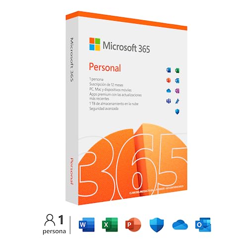 Microsoft 365 Personal - 1 persona - Para PC/Mac/tabletas/teléfonos móviles - Suscripción de 12 meses