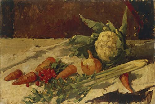 MiguOo Impresiones En Lienzo Arte Arte Lienzo Pintura Famosa Bodegón con zanahorias de Giovann Segantini para Sala de Estar 60x90cm