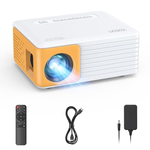 Mini Proyector Portátil - Soporta Full HD 1080P, Yoton Y3 Proyector Compatible con Móviles, Teléfonos, PC, PS5 y Xbox, Entradas USB, HDMI, SD, AV, Ideal para Niños como Regalo