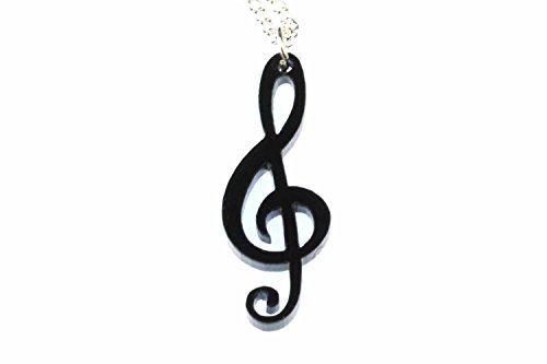 Miniblings Treble Clef NecklaceClef Music Piano Partitura 60cm Negro