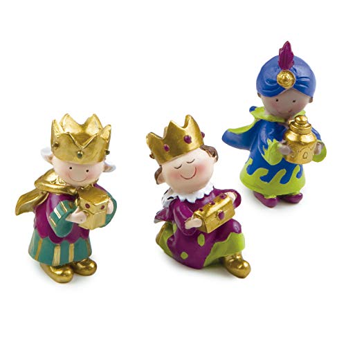 Mopec Reyes Magos Pit & Pita 7cm. min.3 Figuras, Resina, Multicolor, 4x3.5x7 cm, 3 Unidades