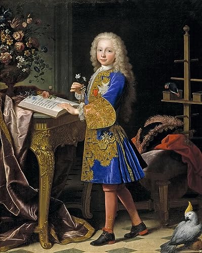 MSTECO Impresiones de Arte Pintura Cuadro de Tela para la Pared Famoso Carlos III de España niño de Jean Ranc para la Decoración del Pasillo 60x90cm
