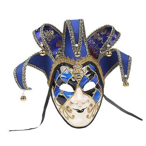 MUCKLILY Disfraz De Bufón Máscara De Teatro Máscara Steampunk Máscara De Mardi Gras Máscara Renacentista Máscara De Mascarada Para Pareja Cara Completa Máscara Veneciana Traje De Cara