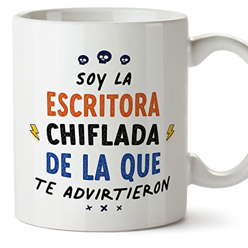 MUGFFINS Tazas para ESCRITORA mujer - En Español - Todos te advirtieron - 11 oz / 330 ml - Regalo original y divertido