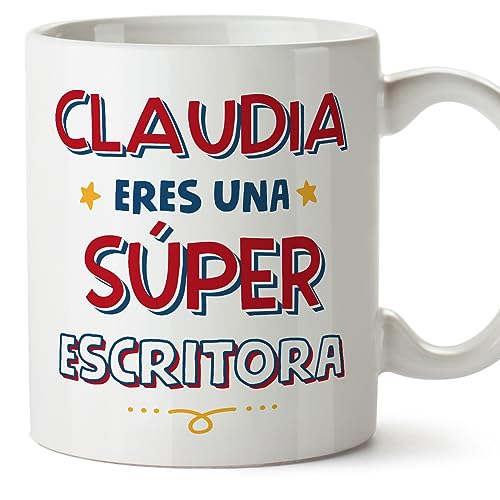 MUGFFINS Tazas Personalizadas para ESCRITORA mujer - En Español - Eres Súper - 11 oz / 330 ml - Regalo Personalizable original y divertido