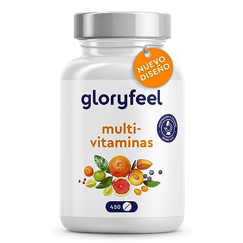 Multivitaminas y Minerales - 450 Comprimidos (Suministro para +1 año) - Todas las Vitaminas A,B,C,D3,E, Calcio, Zinc, Selenio – Multivitaminico Activo Completo para Hombre y Mujer