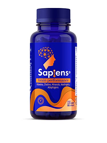 Multivitaminico Rendimiento Mental - Energía, Concentración, Memoria, Rendimiento intelectual, Gaming - 60 Cápsulas con Vitamina B, Vitamina C, Vitamina D, Ginkgo Biloba - Sapiens Brain Performance