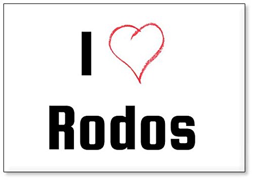 Mundus Souvenirs - Amo Rodos, Imán para Nevera (diseño 3)