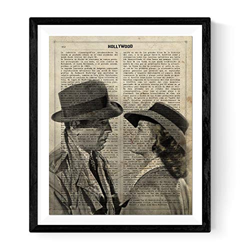 Nacnic - Poster Pelicula Antigua Casablanca - Lámina de Cine Hollywood con Texto - Cuadro Vintage 24x30 Cm