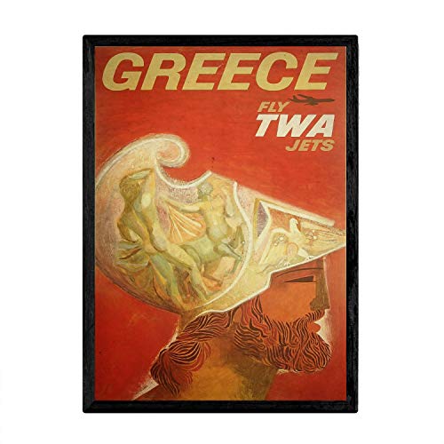 Nacnic Poster Vintage de Grecia. Láminas para Decorar Interiores con imágenes Vintage y de Publicidad Antigua. Cuadros decoración Retro. Tamaño A4
