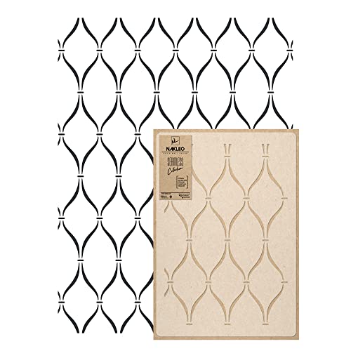 NAKLEO Reutilizable Plantilla de Plástico para Pared - 59x95cm - Marroquí Morisco Geométrico 11 - Grande Artesanía Bricolaje Pintura Patrón Papel Tapiz Repetitivo Seamless DIY Modelo