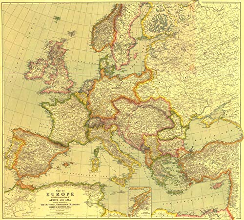 National Geographic: Europe 1915 World War 1 – Serie de mapas históricos de pared – 31.5 x 28.5 pulgadas – Papel enrollado
